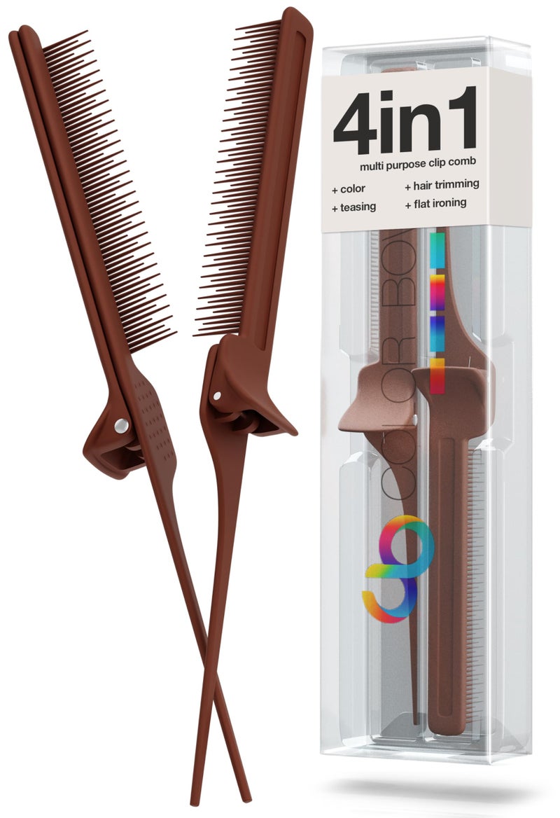 ColorBow Rat Tail Combs Teasing Comb Flat Iron Combs for women Parting Combs for braiding hair Hairstylist essentials for Highlights  Balayage board hair combs for Styling  Cutting 2 Pack